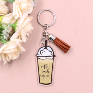 Personalizzato insegnare l'amore <span class=keywords><strong>e</strong></span> ispirare portachiavi acrilico con nappa torna alla fabbrica regalo insegnante di scuola diretta - Product Image 1