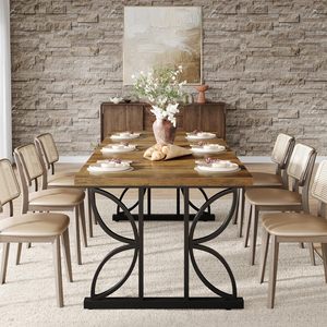 Mesa de Comedor SENYU de 71 Pulgadas para 6 Personas, Mesa de Cocina Estilo Rústico con Estructura Metálica, Mesa Rectangular para Comer, Muebles de Comedor - Product Image 6