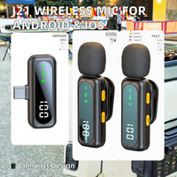 J21 Bluetooth sans fil Lavalier Mic magnétique Clip-on Noise Cancelling Microphone pour iPhone Android Vlog Broadcast