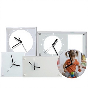 Sublimation Glass Photo <strong>Frame</strong> <strong>Wall</strong> Clock <strong>Design</strong> Thermal Transfer Blank Consumables Creative Tempered Glass DIY Photo <strong>Frame</strong> - Product Image 1