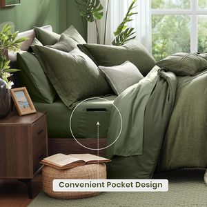 Ensemble de 7 pièces de literie en tissu cationique, comprenant des couettes et des composants de literie, design réversible, 100% polyester, respirant, utilisable toute l'année - Product Image 3