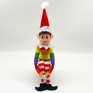 Bambola <span class=keywords><strong>Elfo</strong></span> di Natale in Peluche, Giocattolo Flessibile da Seduta con Cappello per Decorazione Domestica e da Tavolo per le Festività - Product Image 5