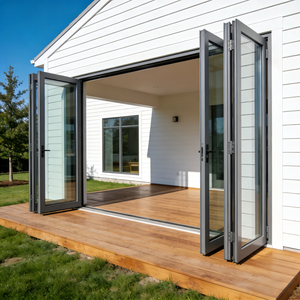 <span class=keywords><strong>Puerta</strong></span> Plegable <span class=keywords><strong>de</strong></span> Aluminio <span class=keywords><strong>en</strong></span> <span class=keywords><strong>Forma</strong></span> <span class=keywords><strong>de</strong></span> L, Estilo Moderno, Ahorra Espacio, <span class=keywords><strong>Puerta</strong></span> Interior <span class=keywords><strong>de</strong></span> Vidrio para Balcones y Hoteles - Product Image 4