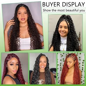 Deep Wave Synthetic Hair Bulk Heat Resistant Fiber Machine Double Weft Boho <b>Braiding</b> Hair Extensions - Product Image 6