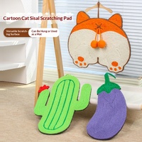 Planche à gratter pour chat en sisal écologique Runshi, durable, design mignon en forme de souris, style dessin animé, accessoires pour chat, sac OPP