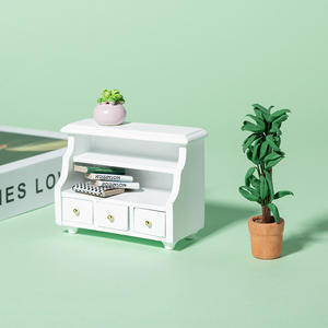 Escala 1:12, adornos para muebles de madera DIY, modelo de bolsillo blanco, casa de muñecas, artesanías en miniatura, toalla, armario bajo, vitrina para el hogar - Product Image 3