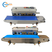 Scelleuse à bande continue FR-770, machine de scellement thermique automatique, scelleuse de sacs en plastique, scelleuse à convoyeur, 850W, emballage