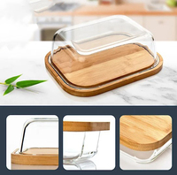 Réfrigérateur en bois fromage serveur stockage gardien plateau boîtes à fromage verre beurre plat récipient boîte avec couvercle en bambou acrylique