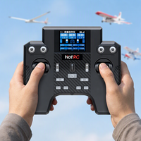 Émetteur RC HotRC HT-8A 8 canaux 2.4G FHSS avec télémétrie de tension, contrôle de mixage programmable et fonction Fail-Safe pour avions, voitures, chars et robots