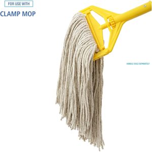 Cabezales de mopa húmeda de algodón blanco de 16 oz Boardwalk, con extremo cortado, juego de 12 por caja con cesta de plástico rectangular, equipo de limpieza para el hogar - Product Image 4