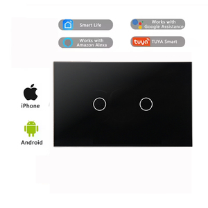 Interrupteur d'éclairage intelligent personnalisé 2 gangs Tuya Smart Life Alexa Google Home Interrupteur d'éclairage intelligent Apple compatible avec la domotique intelligente - Product Image 2