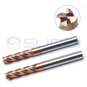 SUPAL HRC58 4 cannelures <span class=keywords><strong>Fraise</strong></span> plate en carbure de tungstène CNC pour acier inoxydable fonte - Product Image 2