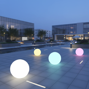 Lampe d'ambiance sphérique <span class=keywords><strong>lumineuse</strong></span> moderne de 20 cm (8 pouces) à LED, veilleuse solaire, indice de protection IP68, intensité réglable, pour chambre d'adulte - Product Image 2