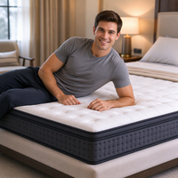 Presidential Suite Plüsch-Hybrid-Matratze |   7-Zonen Taschenfederkernmatratze mit Gel-Memoryschaum, Mittelfest, 10 Jahre Garantie für Hotel und Zuhause