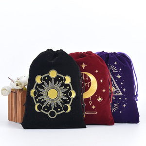 Tas Serut Beludru 13*18cm yang Dapat Disesuaikan dengan Logo Cetak untuk Kemasan & Penyimpanan Kartu Tarot & Perhiasan - Product Image 3
