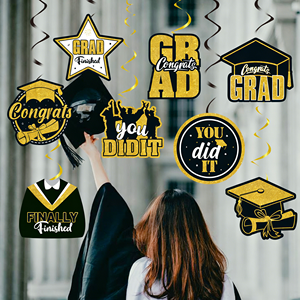 Décorations de fête de remise <span class=keywords><strong>des</strong></span> diplômes 2025 : Guirlande spirale, ornements en nid d'abeille et drapeaux pour cérémonie de remise <span class=keywords><strong>des</strong></span> diplômes - Product Image 2