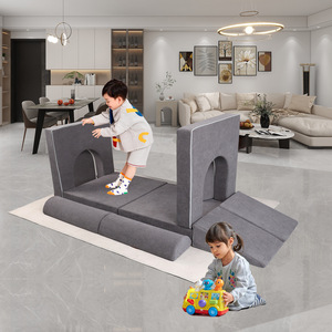Canapé modulaire en mousse éducatif pour enfants, coussin créatif, siège gris foncé, à partir de 3 ans, pour salon, chambre à coucher, jeu pour enfants - Product Image 1