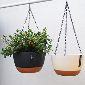 Macetas redondas de poliresina con cadena de hierro, soporte colgante para <span class=keywords><strong>maceta</strong></span> de plantas, <span class=keywords><strong>maceta</strong></span> de flores de pared, novedad - Product Image 4