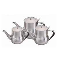 Ensemble de 3 théières en acier inoxydable FIRST HORSE 18OZ+32OZ+48OZ, design classique, finition polie miroir, pour la maison