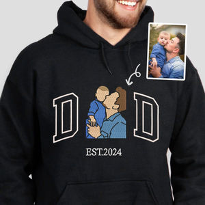 Sudadera Personalizada para Papá, Sudadera Bordada <span class=keywords><strong>de</strong></span> Franela con Logotipo Frontal en Tela ODM, Retrato <span class=keywords><strong>a</strong></span> Partir <span class=keywords><strong>de</strong></span> Foto - Product Image 2