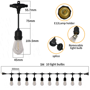 Nhà Máy Bán Hàng Trực Tiếp Trang Trí Chiếu Sáng 110V 220V Ngoài Trời Nối Tiếp Đèn Bóng Đèn Chuỗi E12 LED Bóng Đèn Ánh Sáng Chuỗi - Product Image 6
