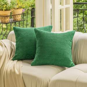 Funda de cojín de pana rayada Juego de 2 Fundas de cojín lisas decorativas - Product Image 1