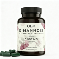 Vente en gros OEM D-Mannose 120 capsules végétaliennes 1500mg Canneberge Pissenlit Fournisseur Marque Privée