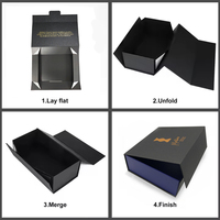 Boîte de luxe avec logo personnalisé, fermeture magnétique, couvercle en carton rigide, boîte en carton noir avec aimant, emballage pour chaussures, vêtements, emballage cadeau en carton