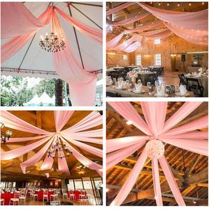 Beyaz kuş şekli düğün tavan perdeleri Curtains tx10ft şifon kumaş şeffaf Modern stil parti dekorasyon - Product Image 6