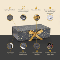 Boîte d'emballage de luxe en carton noir avec logo personnalisé, pour vêtements, sous-vêtements, cadeaux, avec ruban magnétique