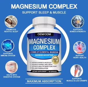 כמוסות קומפלקס מגנזיום פורמולה לספיגה גבוהה עם מגנזיום גליצינאט ציטרט מלאט <span class=keywords><strong>OEM</strong></span> - Product Image 2