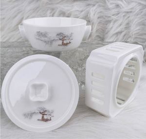 Catering Custom Decal Bone China Plates Dinnerware <b>Sets</b> Luxury <b>Ceramic</b> Dinner <b>Set</b> Wholesale White Bone China Wedding Plates - Product Image 6