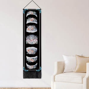13*51 pollici Moon Phase Arazzi Appeso A Parete, pieno Ciclo di Crescita della Luna Banner Arazzo Da Parete In Cotone E Lino di Arte Della Parete - Product Image 2