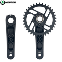 Manivelles de vélo de montagne 155mm en alliage d'aluminium Manivelle de vélo de montagne durable Pièces détachées de vélo de montagne pour 24er Kids Bike