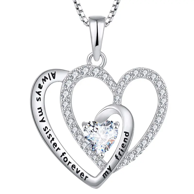 Высокое качество циркон ожерелье Циркон 925 серебро модные ювелирные изделия женские ожерелья сердце ожерелье