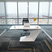 Bureau de direction convertible unique BOGAO en MDF avec finition brillante, design moderne pour usage commercial