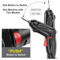 Kit combiné perceuse-visseuse à percussion sans fil multifonction 3,6 V rechargeable Li-ion, personnalisable, avec jeu de tournevis électrique pour vis à bois