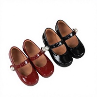Chaussures Mary Jane rétro coréennes pour filles, style princesse, en cuir, avec fermeture Velcro, hauteur cheville, antidérapantes, en caoutchouc, couleur unie