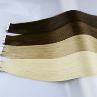 Rambut Virgin Eropa Kualitas Salon 2026 Double Drawn untuk Single Weft # 1001 Ekstensi Rambut Pirang Tape-In 100% Remy Desain Baru