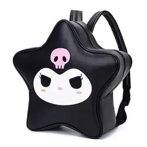 YE200 Wholesale Japanese cute creative five pointed star large capacity PU backpack y2k sweet spice girl wind Kuromi backpack