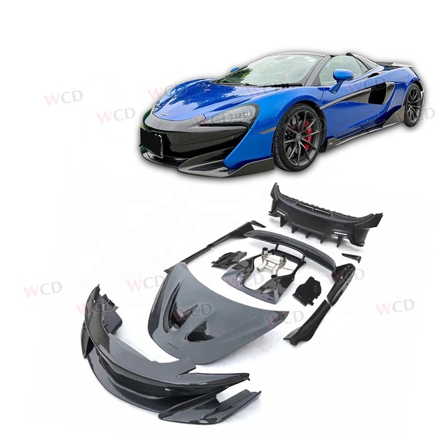 Upgrade for McLaren 540c 570s Body Kit 600lt Carbon Fiber Side Skirts Rear Trunk Spoiler P1 Hood Car Bumpers Tail Exhaust New