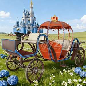 Carroza Eléctrica de Calabaza Naranja Marrón con Adornos Azules para Paseo Turístico Urbano - Product Image 5