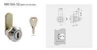 Serrure à came antivol en alliage de zinc MK104-12 à clé plate, système de clés identiques, pour meubles de bureau, armoires et tiroirs