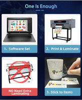 Impresora UV DTF Kingjet con laminadora rollo a rollo de 30 cm, máquina de impresión de logotipos en película A/B, impresora de pegatinas de transferencia UV DTF