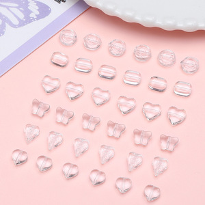 Perle de verre en forme de papillon coeur série de couleur transparente pour la fabrication de bijoux <span class=keywords><strong>perles</strong></span> de verre Perle coeur verre pour faire bijoux - Product Image 6