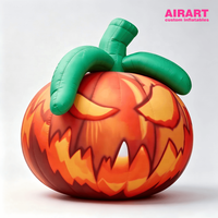 Citrouille gonflable géante de 4 m avec dents effilées pour décoration d'Halloween, idéale pour événements et fêtes en extérieur