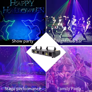YSH RGB Y <span class=keywords><strong>Lasercube</strong></span> à quatre trous DMX512 11 canaux, contrôle sonore, lumière laser LED, lumières laser DJ disco pour boîte de nuit, scène, fête - Product Image 5