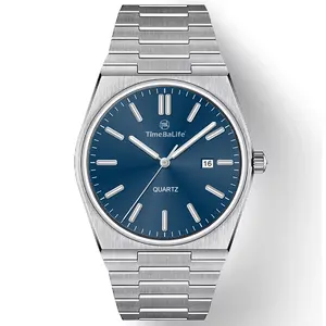 Relógio de pulso masculino de quartzo com data e calendário comercial Sunray, relógio luminoso à prova d'água para homens, relógio de pulso preto com logotipo personalizado