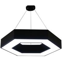 Panneau de plafond hexagonal en aluminium rétroéclairé par LED, tissu extensible imprimé UV personnalisé, éclairage de grille moderne pour bureaux et espaces commerciaux, ignifuge B1