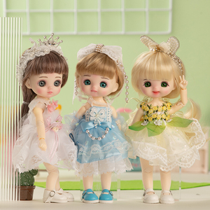 Muñecas pequeñas Bjd de 22Cm para niñas, ropa de moda, traje de princesa, articulaciones de maquillaje, accesorios de bebé Reborn móviles, juguete para niñas, 1/8 - Product Image 4